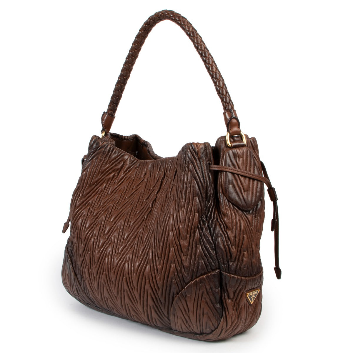 Get this Prada Brown Shoulder Bag at Labellov online or in store at Verlatstraat 15 in Antwerp in good condition and for a fair price.
