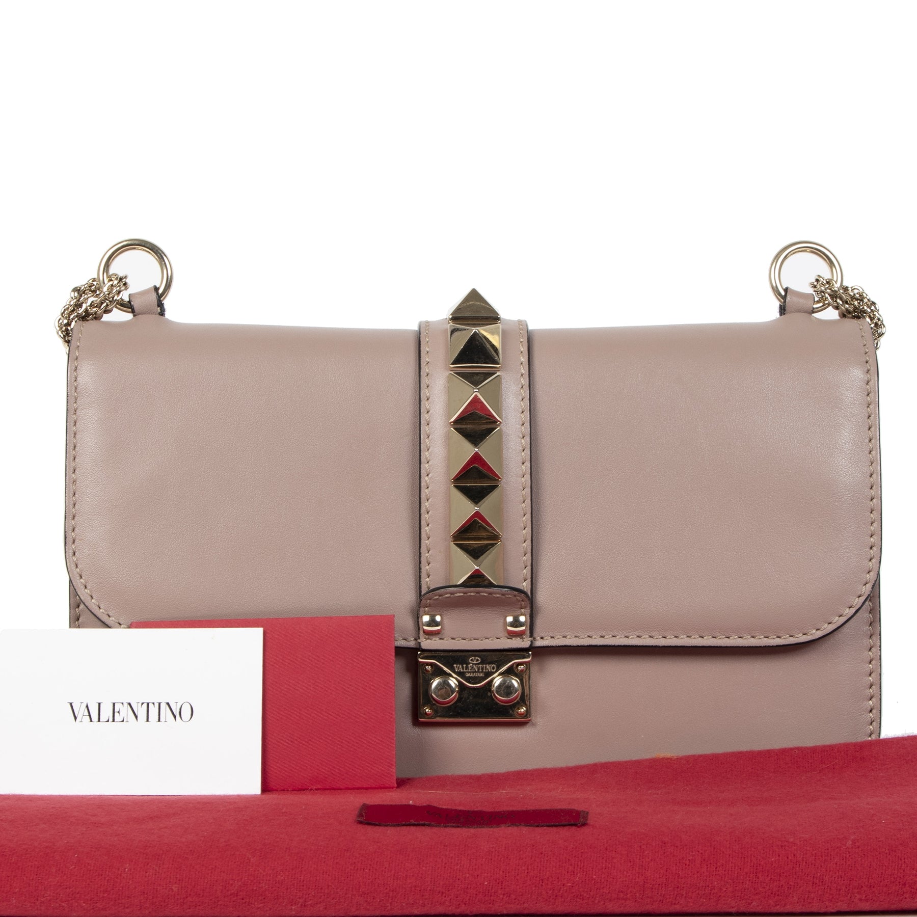 Authentique seconde-main vintage Valentino Lavender Lock Medium Shoulder Bag achète en ligne webshop LabelLOV