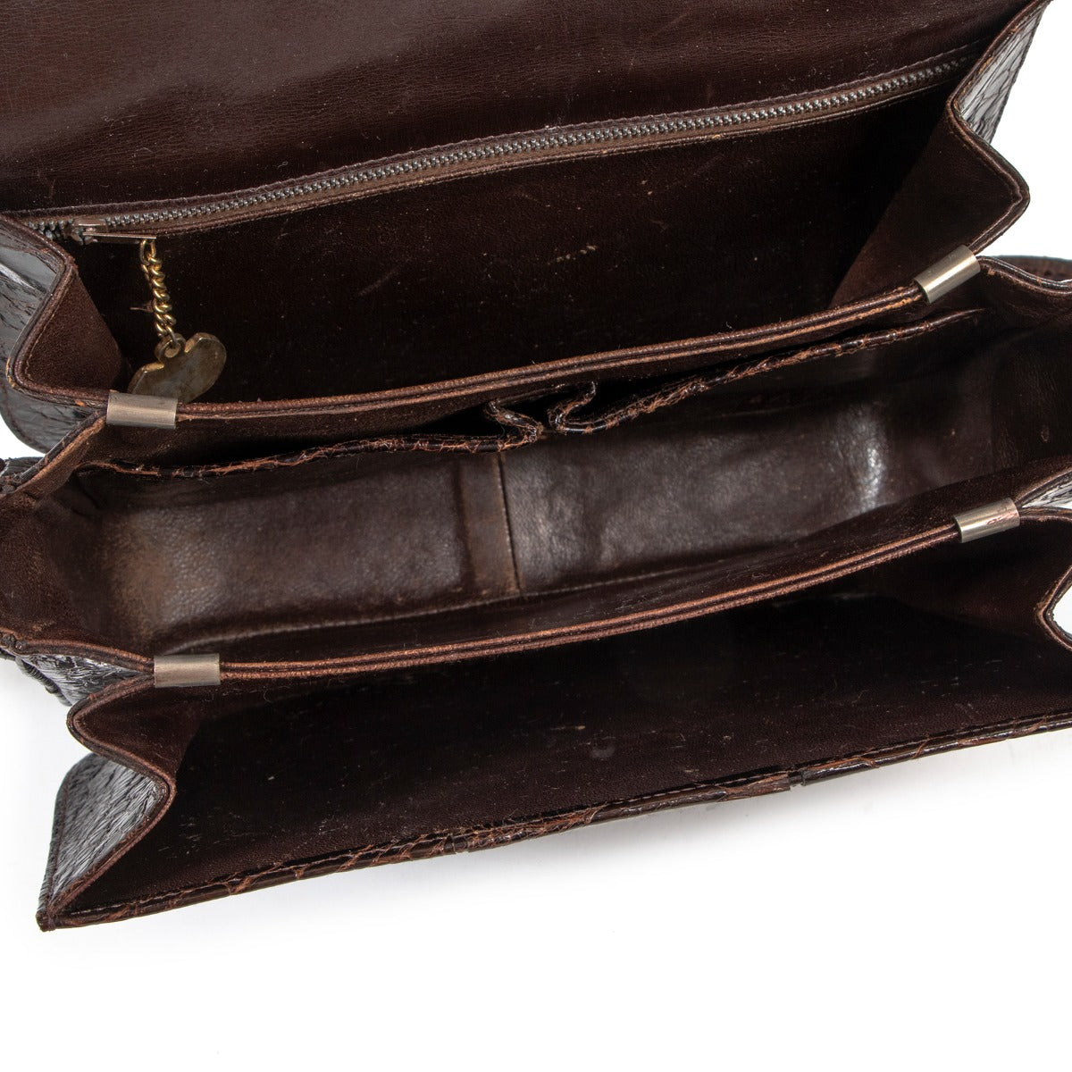 Celine Brown Alligator Carriage Vintage Schoudertas