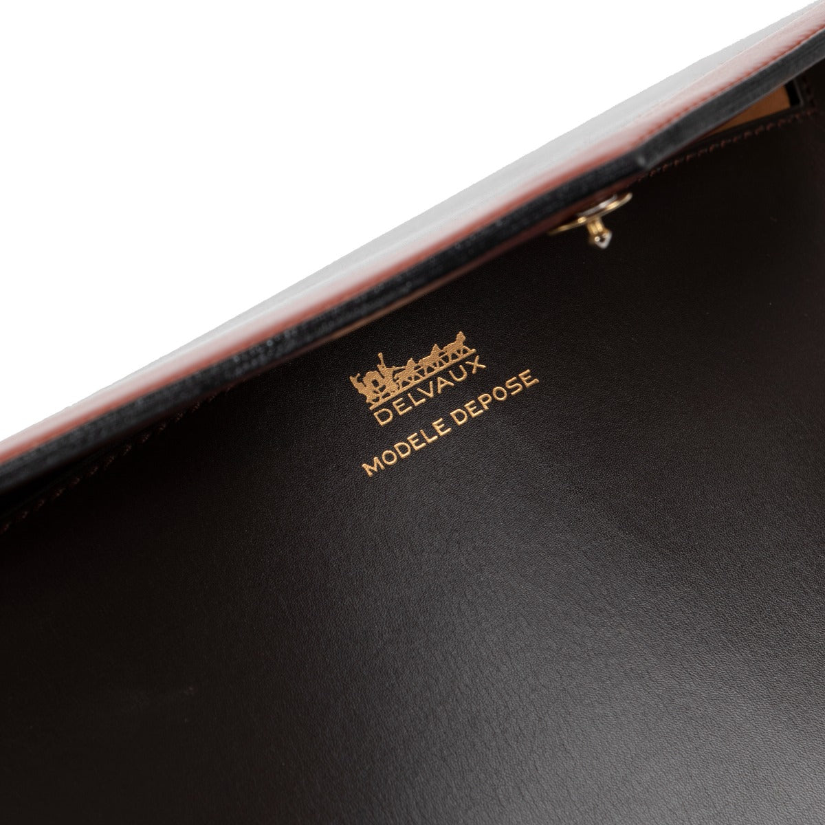 Delvaux Brown Box Calf Leather Vintage Clutch