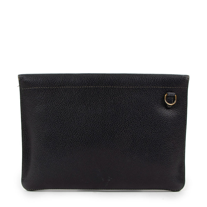 Delvaux Blauw Leren Vintage A5 Clutch