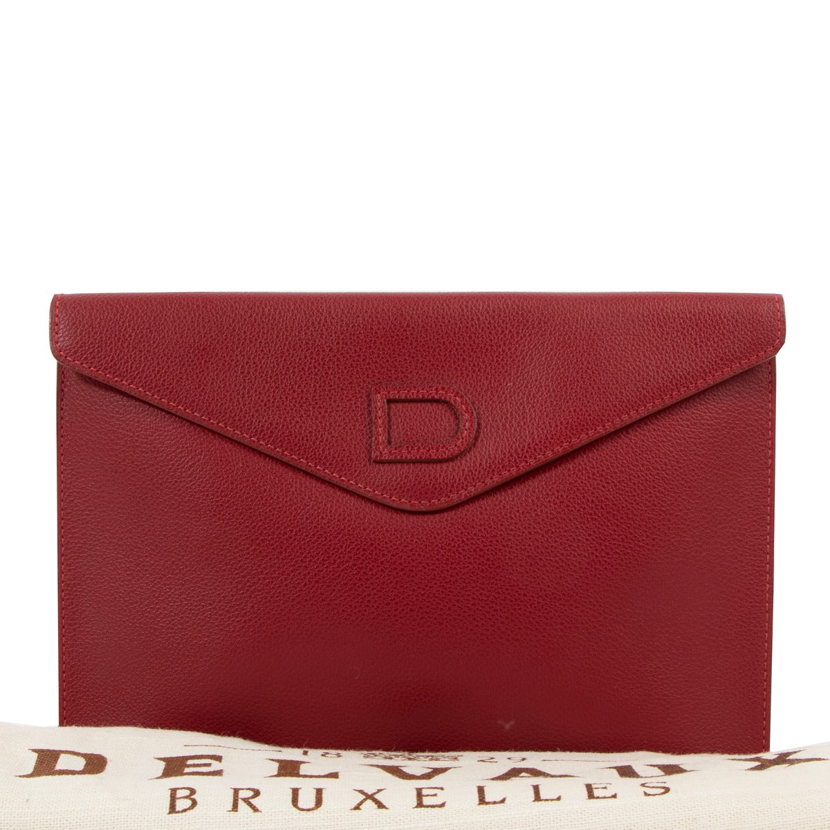 Delvaux Red Jumping Leather A5 Clutch