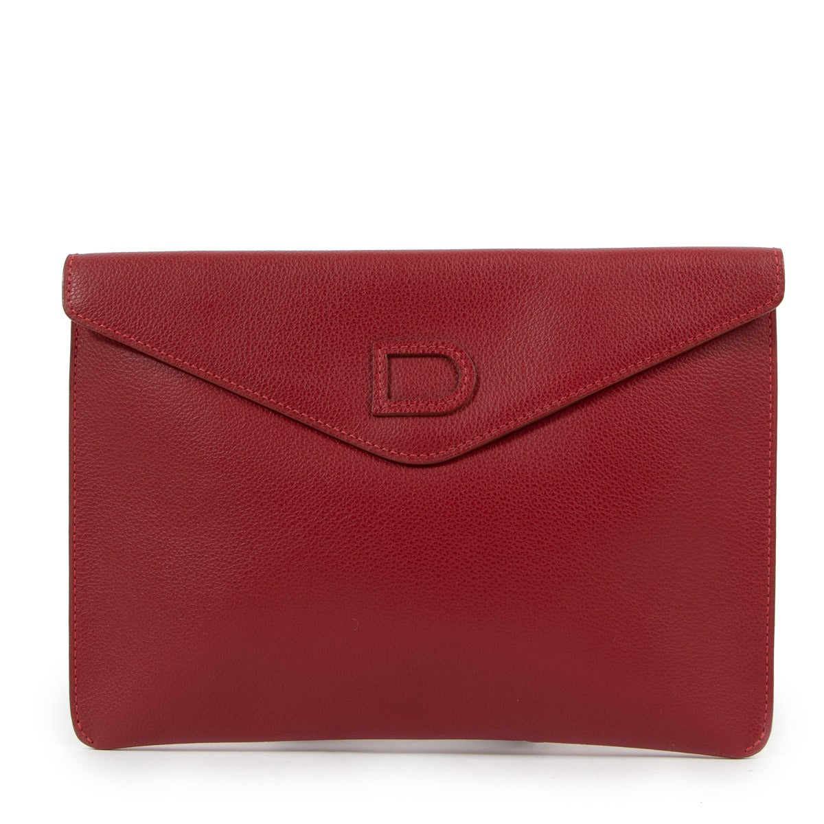 Delvaux Red Jumping Leather A5 Clutch