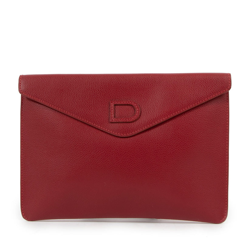 Delvaux Red Jumping Leather A5 Clutch