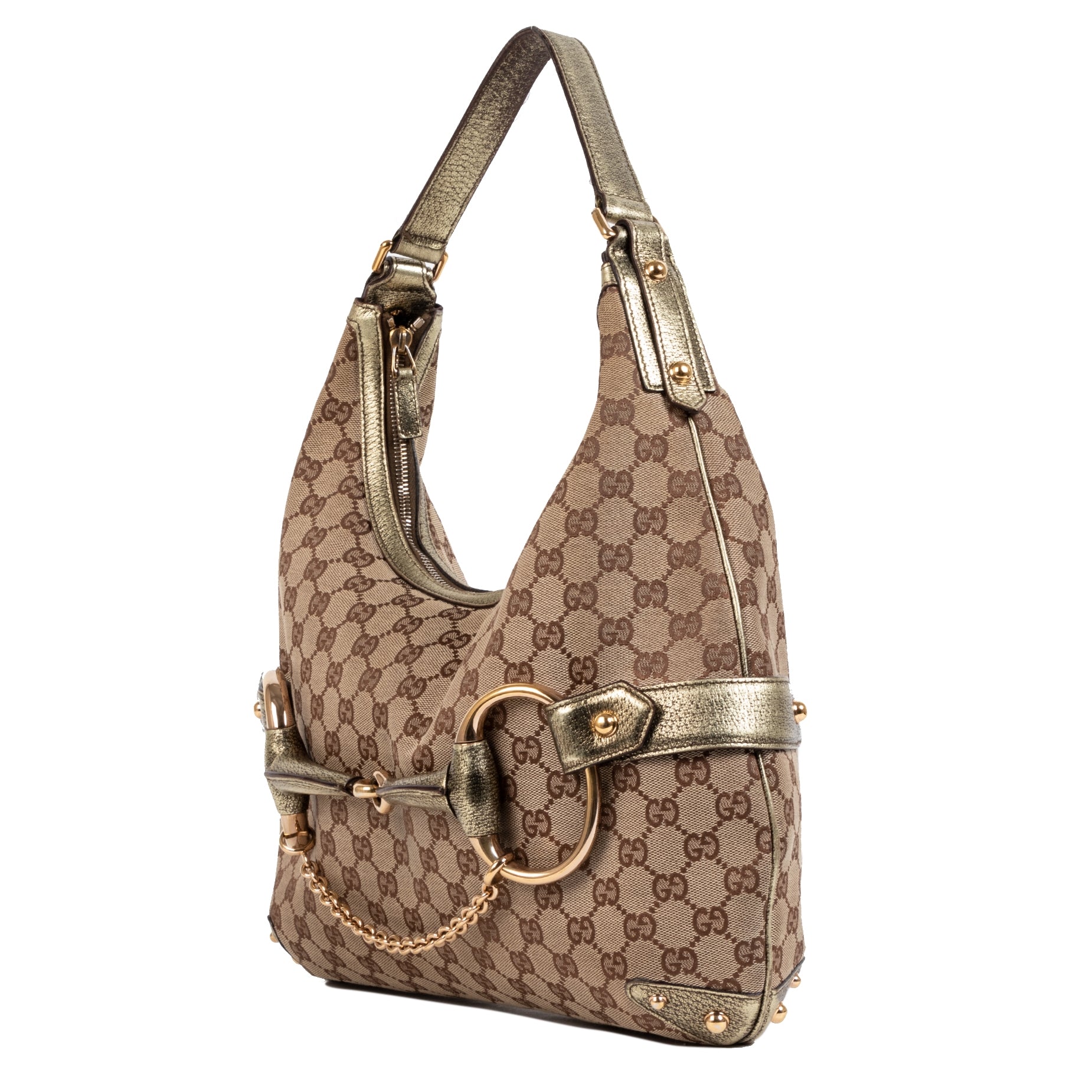 Gucci GG Monogram Metallic Hobo Bag koop veilig online Gucci GG Monogram Metallic Hobo Bag