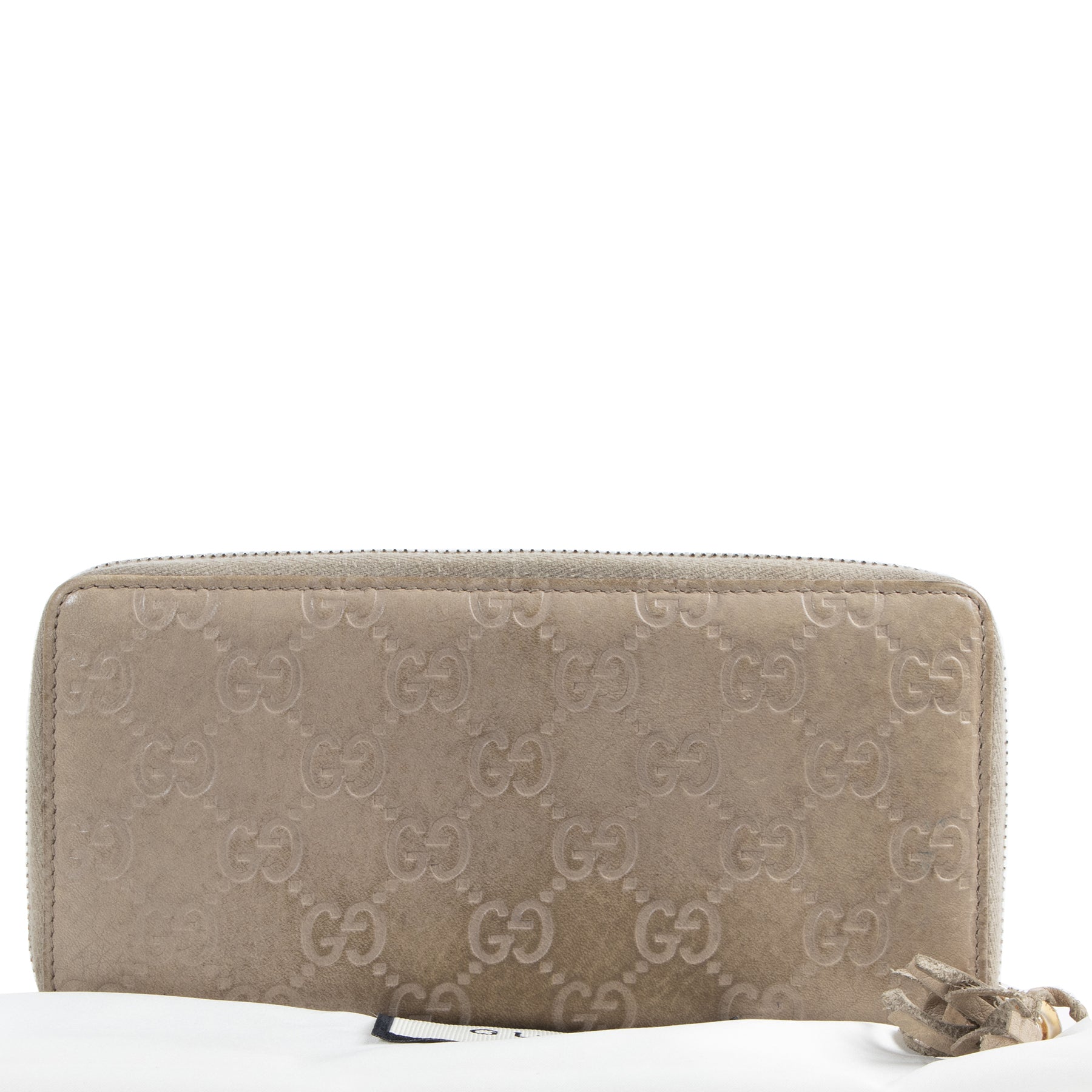 Gucci Monogram Embossed Zipper Wallet we buy and sell your bags
