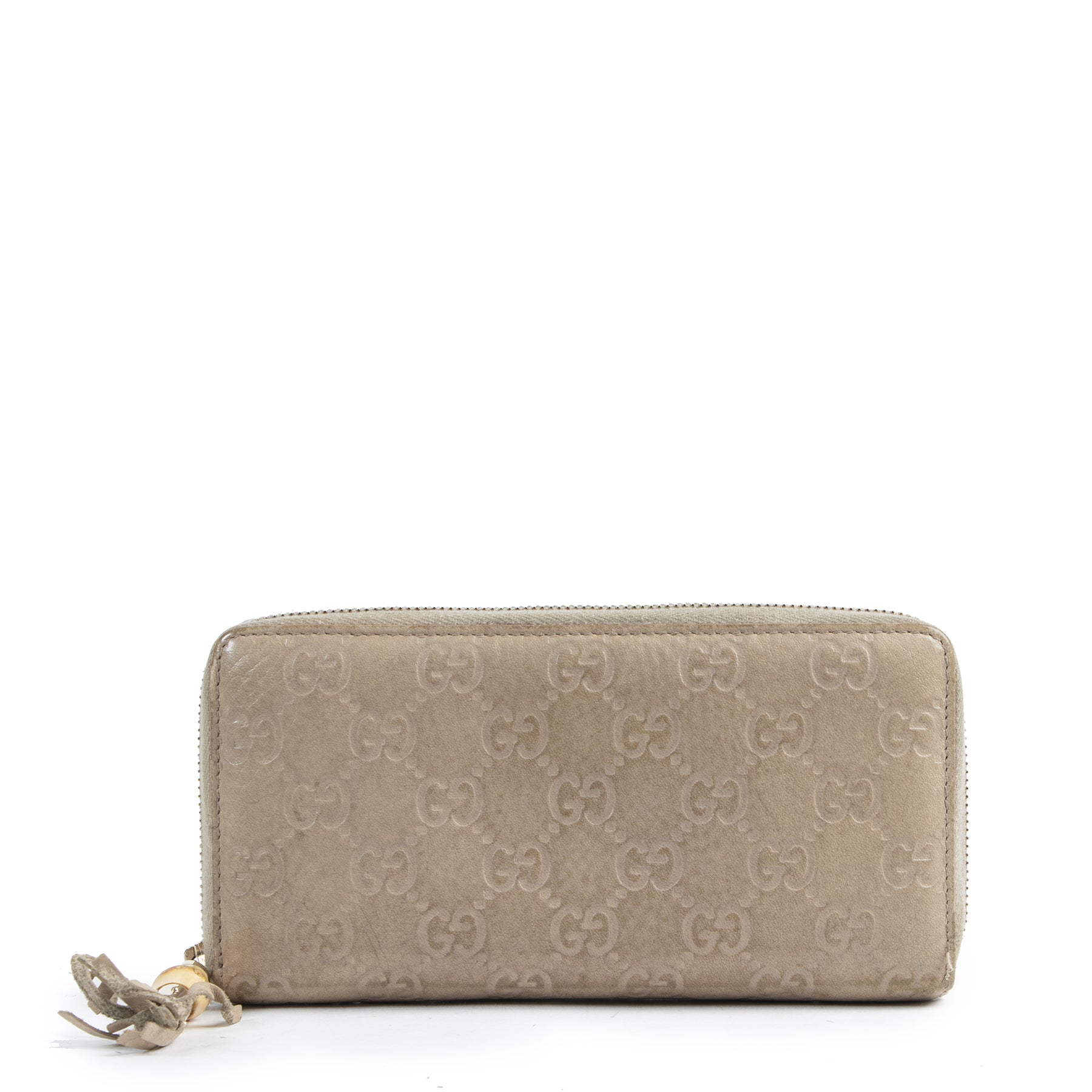 Gucci Monogram Embossed Zipper Wallet available online for the best price at Labellov