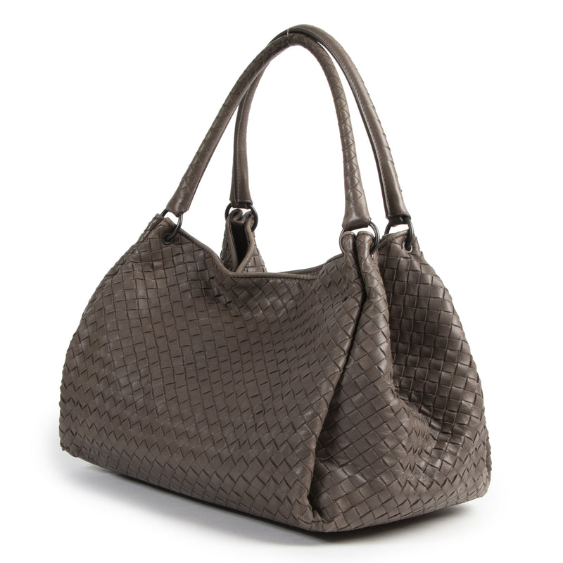 Bottega Veneta Intrecciato Taupe Shopper
