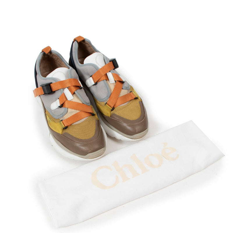 Chloé Multicolor Leather and Fabric Sonnie Sneakers - size 38