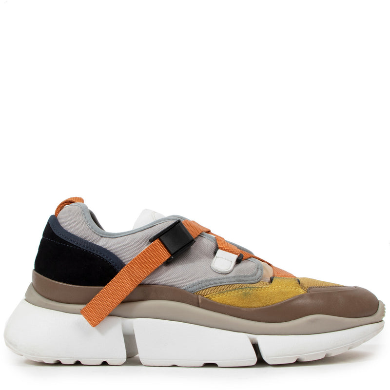 Chloé Multicolor Leather and Fabric Sonnie Sneakers - size 38