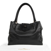 Delvaux Black Toile De Cuire Clair Obscur Hobo Bag