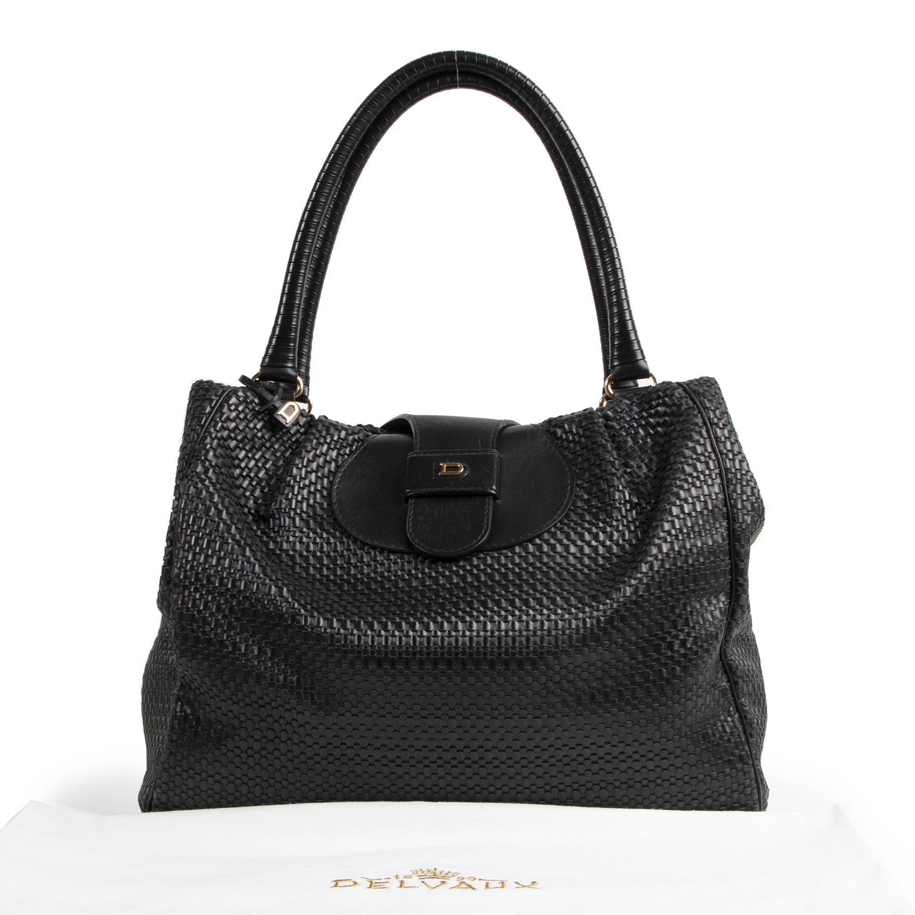 Delvaux Black Toile De Cuire Clair Obscur Hobo Bag
