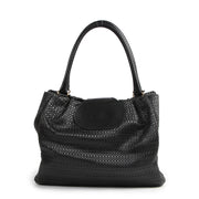 Delvaux Black Toile De Cuire Clair Obscur Hobo Bag