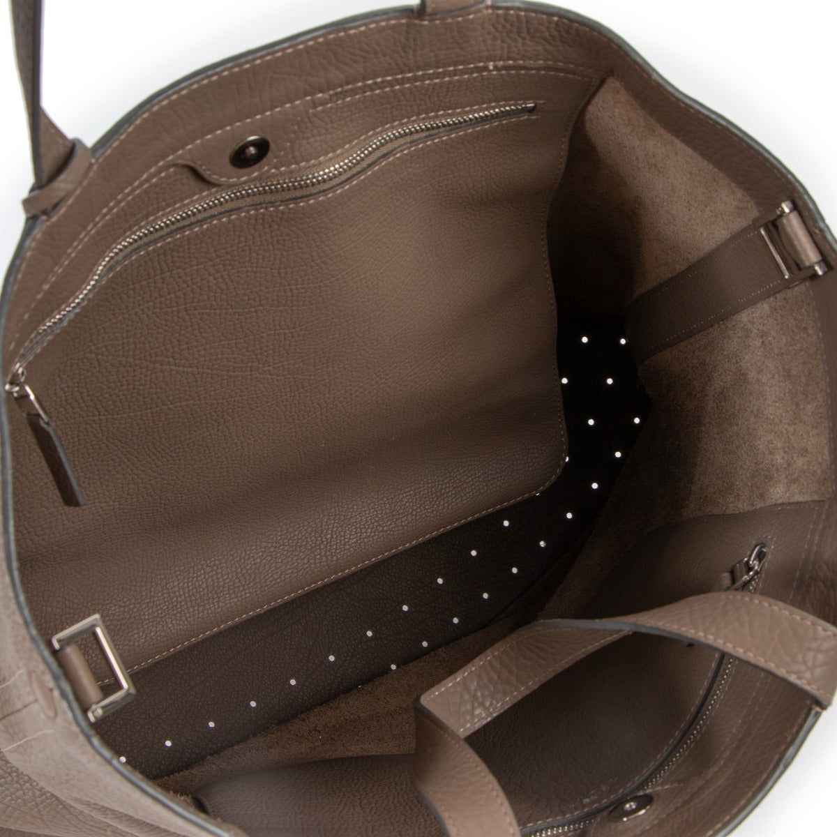 Delvaux Pin Cabas Tourterelle Crispy Calf Tote Bag