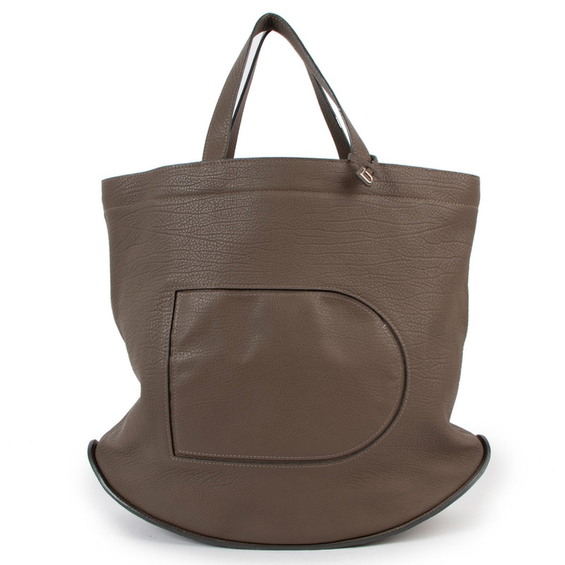 Delvaux Pin Cabas Tourterelle Crispy Calf Tote Bag