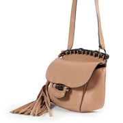 Tan Gucci Leather Fringe Bag