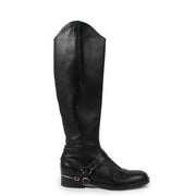Gucci Black Leather Horsebit Riding Boots - Size 38