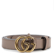 Authentieke Tweedehands Gucci Taupe Leather Marmont GG Belt - Size 85 juiste prijs veilig online shoppen luxe merken webshop winkelen Antwerpen België mode fashion