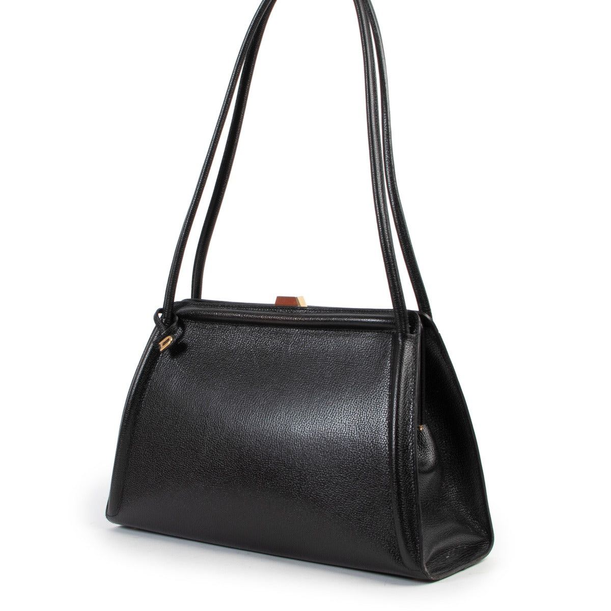 Preloved Delvaux Black Structured Trapeze Shoulder bag for sale