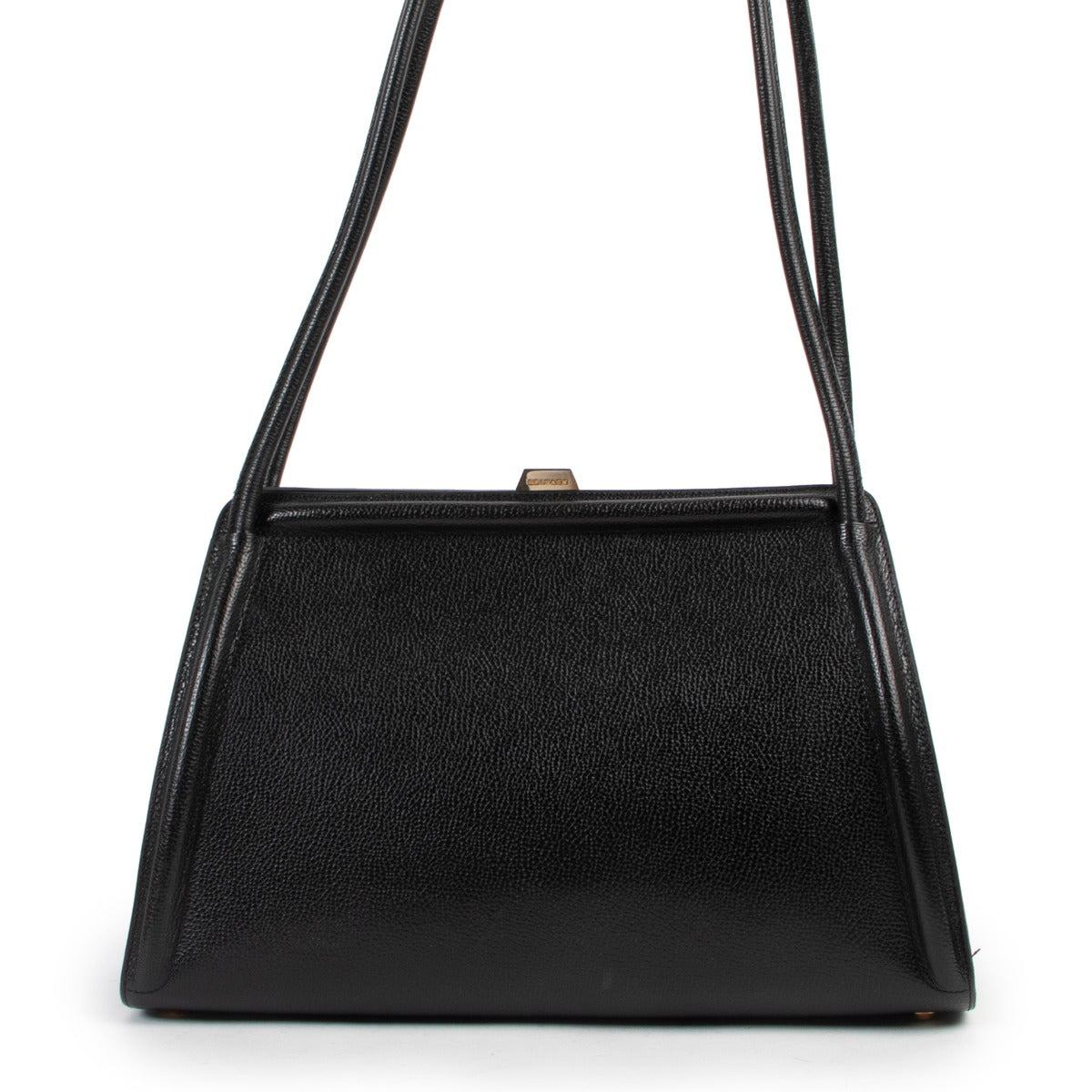 2nd hand Delvaux Black Structured Trapeze Shoulder bag now on Labellov Luxury