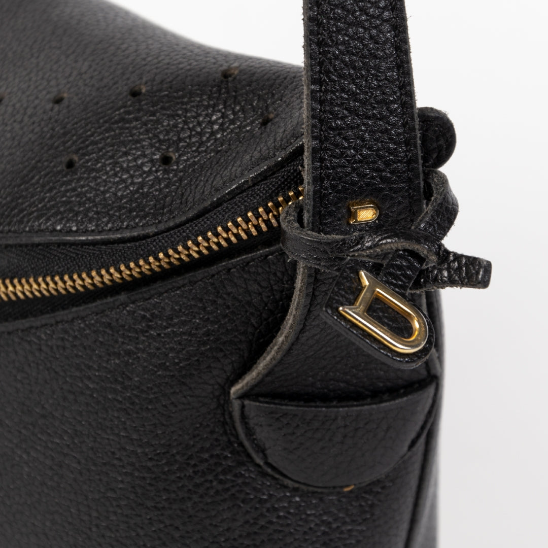 Authentieke Tweedehands Delvaux Black Idee Crossbody Bag juiste prijs veilig online shoppen luxe merken webshop winkelen Antwerpen België mode fashion