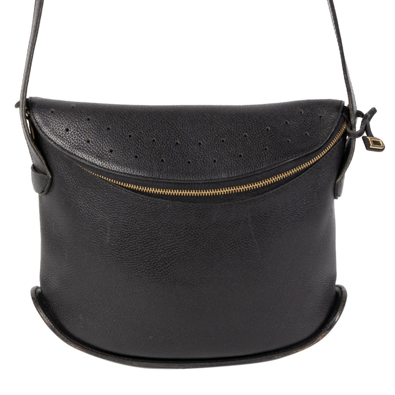 Authentieke Tweedehands Delvaux Black Idee Crossbody Bag juiste prijs veilig online shoppen luxe merken webshop winkelen Antwerpen België mode fashion