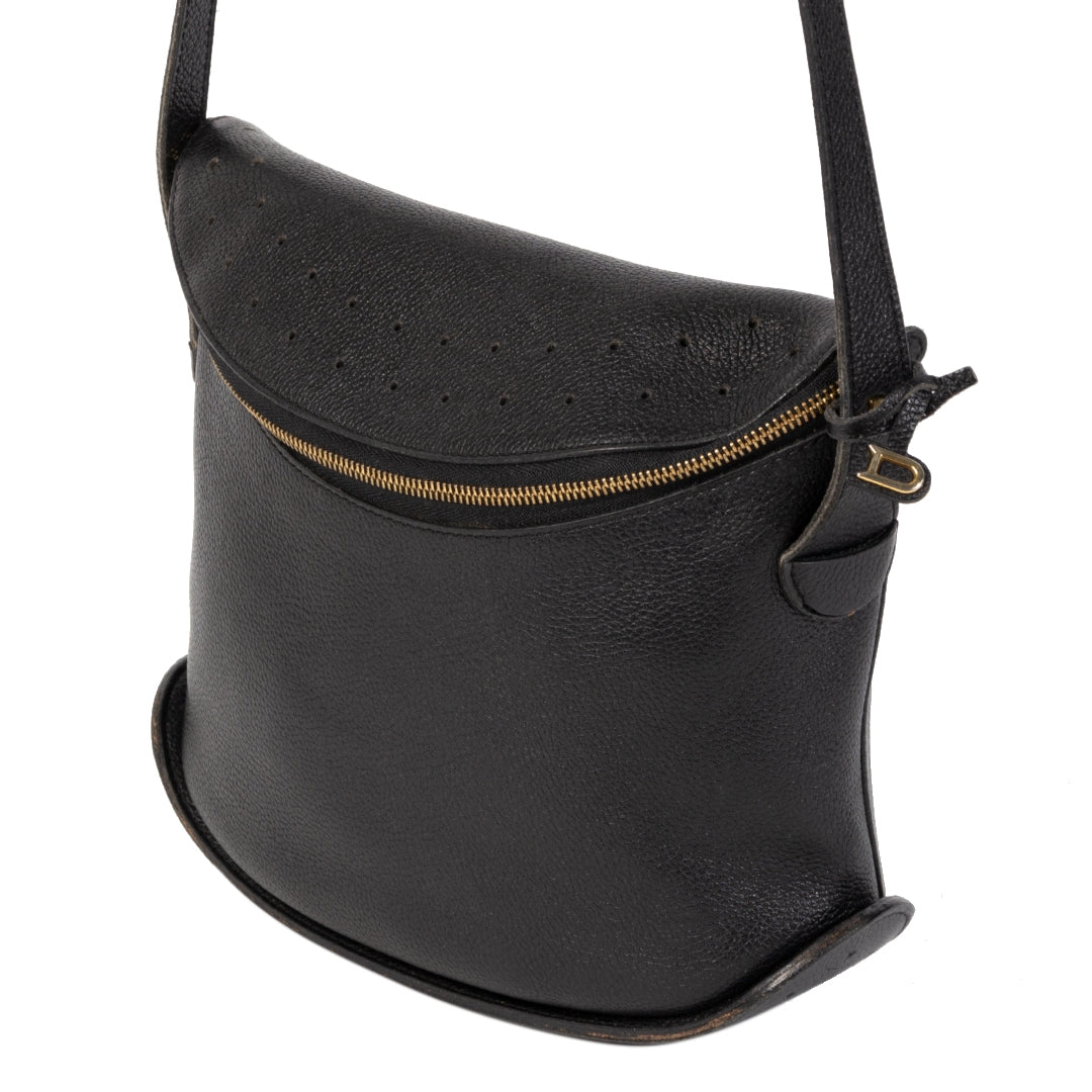 Authentieke Tweedehands Delvaux Black Idee Crossbody Bag juiste prijs veilig online shoppen luxe merken webshop winkelen Antwerpen België mode fashion