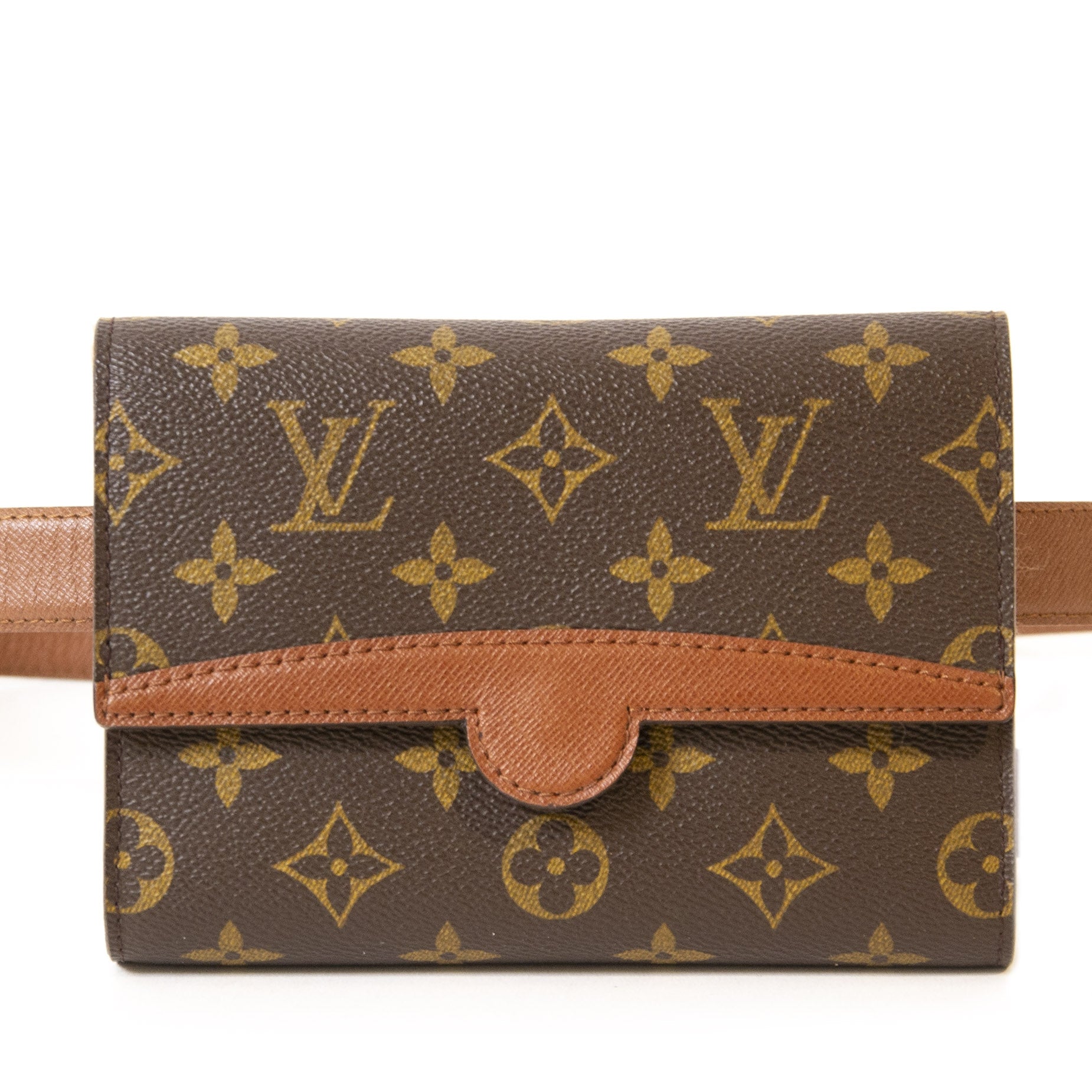 Authentieke Tweedehands Louis Vuitton Monogram Leather Belt Bag juiste prijs veilig online shoppen luxe merken webshop winkelen Antwerpen België mode fashion
