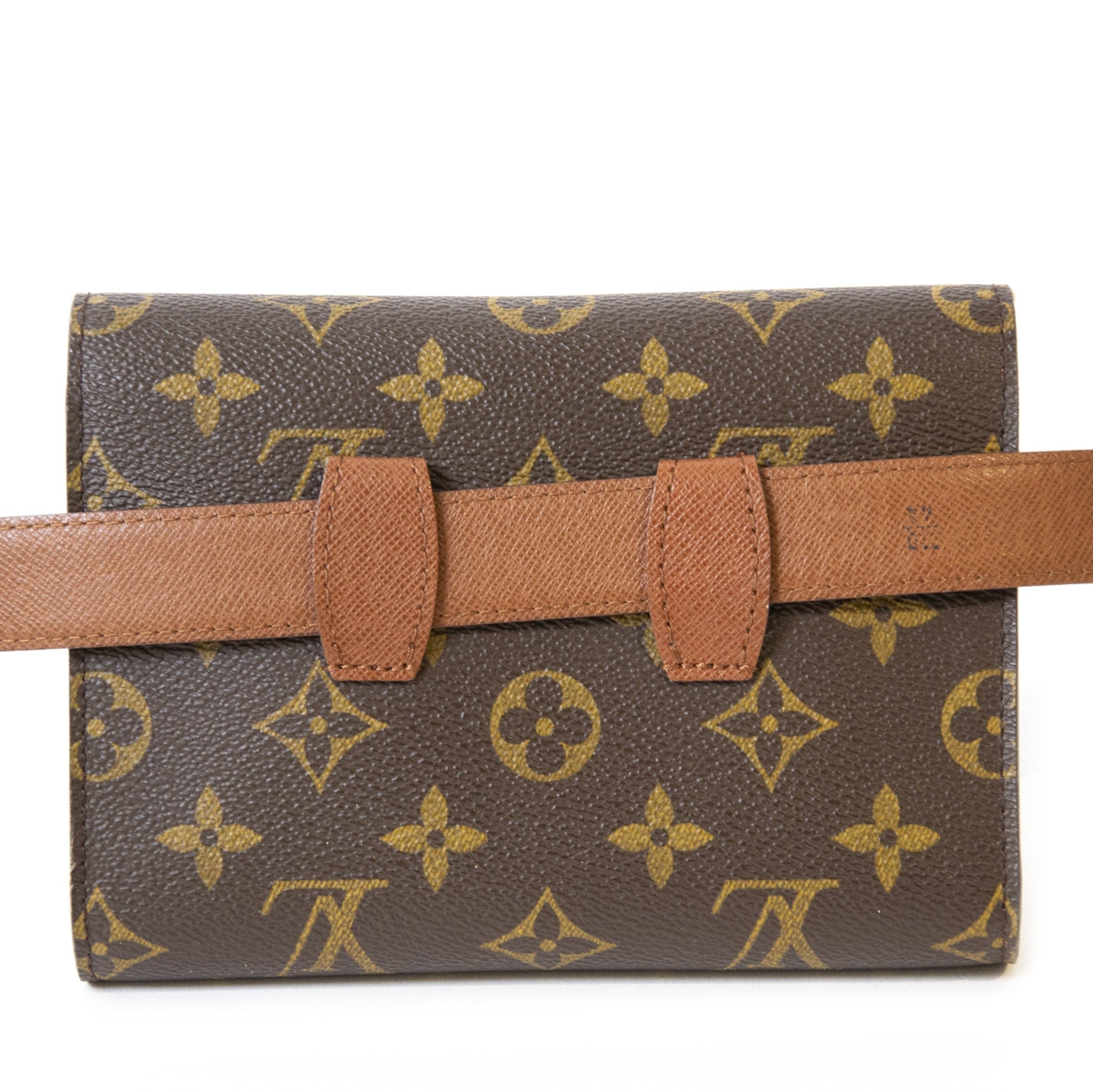 Authentieke Tweedehands Louis Vuitton Monogram Leather Belt Bag juiste prijs veilig online shoppen luxe merken webshop winkelen Antwerpen België mode fashion