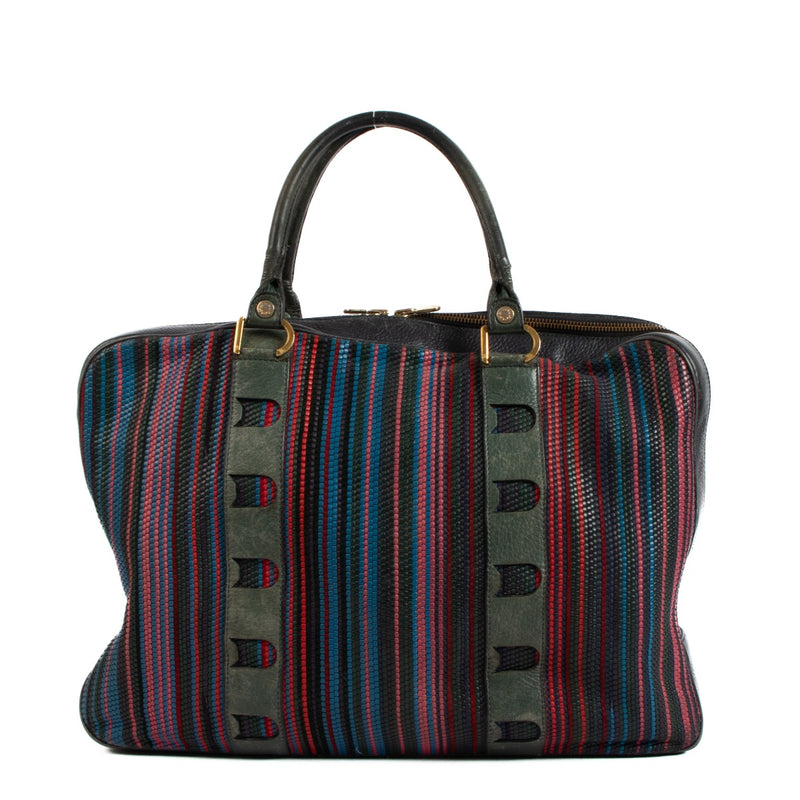 Delvaux Multicolor Toile De Cuir Document Bag