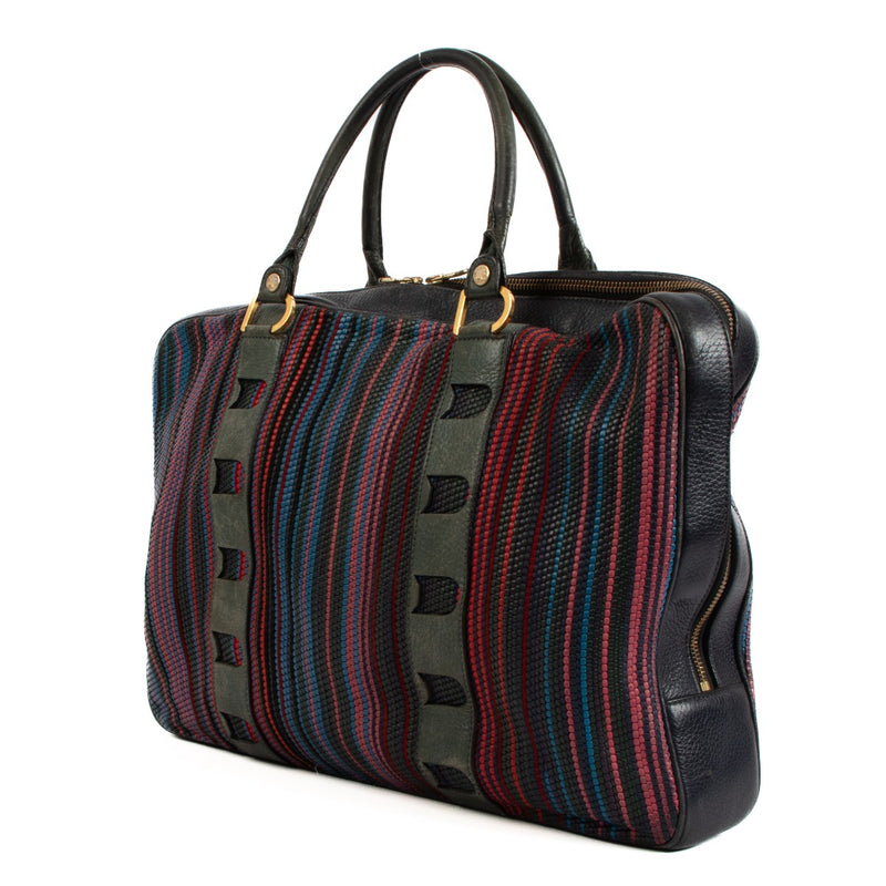 Delvaux Multicolor Toile De Cuir Document Bag