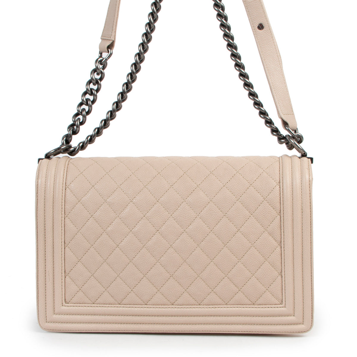 Chanel New Medium Classic Beige Boy Bag PHW