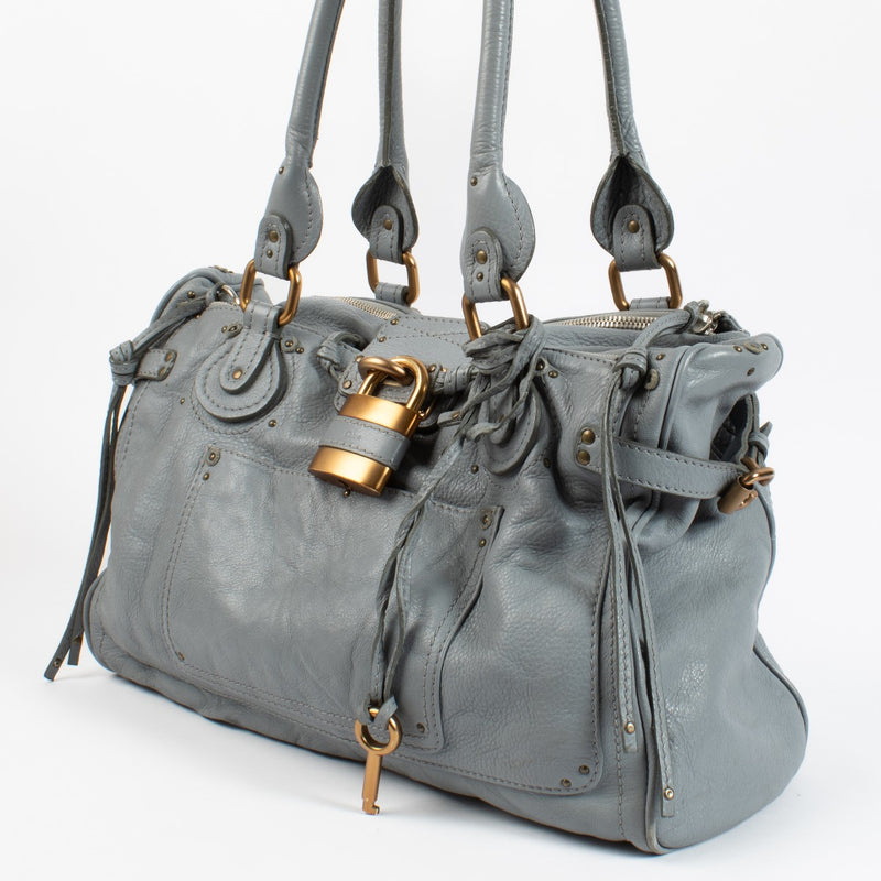 Shop 100% authentic Chloé Grey Padlock Shoulder Bag on Labellov.com