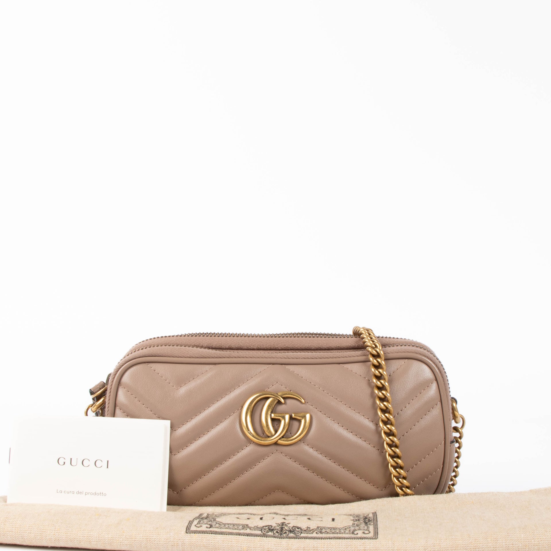 Gucci Beige GG Marmont Crossbody Bag