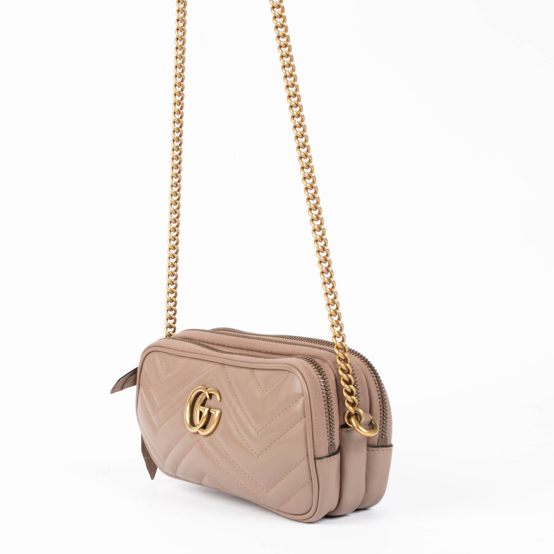Gucci Beige GG Marmont Crossbody Bag