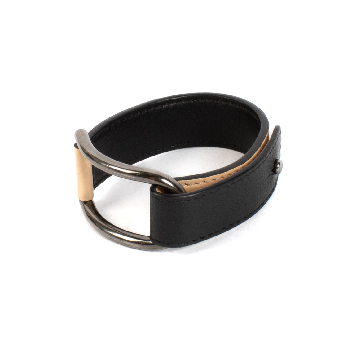 Bracelet Delvaux Givry bicolore noir et nude
