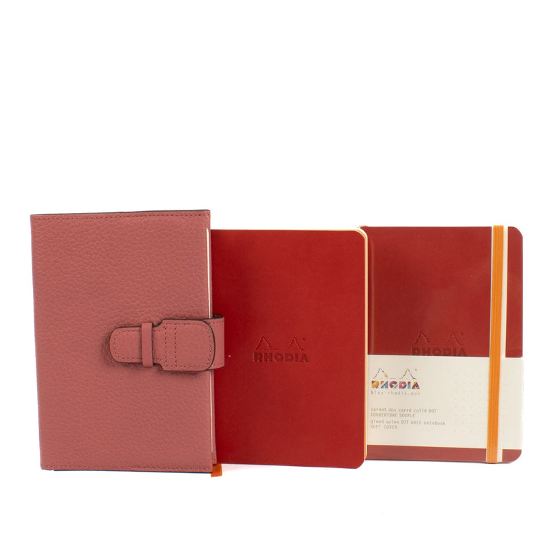 Delvaux Old Rose Leather Notebook Cover