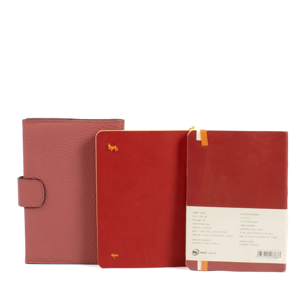 Delvaux Old Rose Leather Notebook Cover