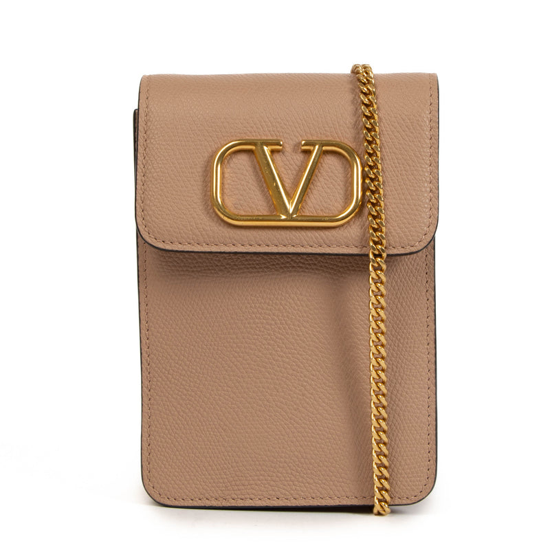 Valentino Garavani Pink Phone Pouch Crossbody Bag for the best price at Labellov secondhand luxury