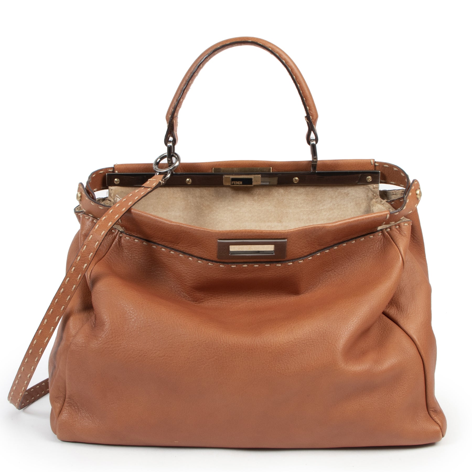 Fendi Cognac Leather Peekaboo aan de beste prijs bij Labellov tweedehands luxe in Antwerpen