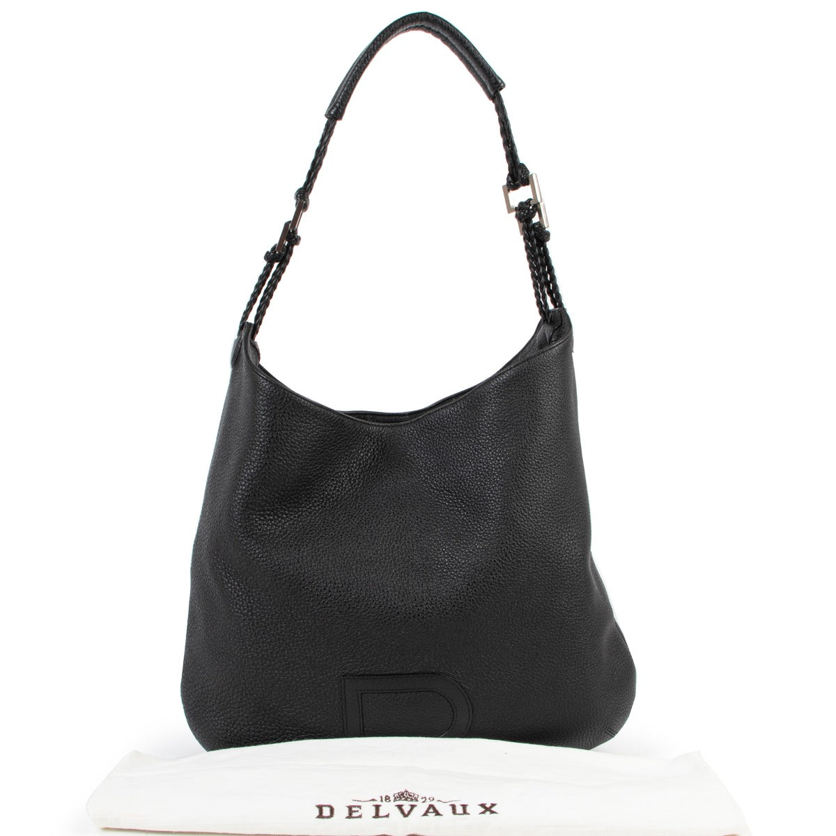 Delvaux Shoulder bag in Black Leather on safe vintage site