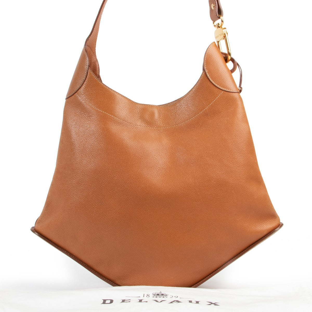 Original Delvaux Cognac Calfskin Leather Shoulder Bag in very good condition by Labellov