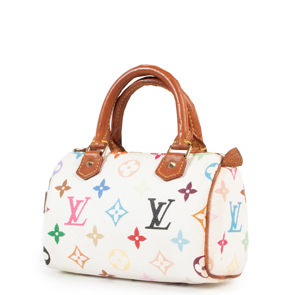 Louis Vuitton White Monogram Multicolor Speedy Nano/Mini HL