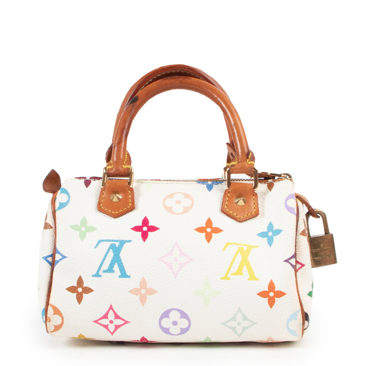 Louis Vuitton White Monogram Multicolor Speedy Nano/Mini HL
