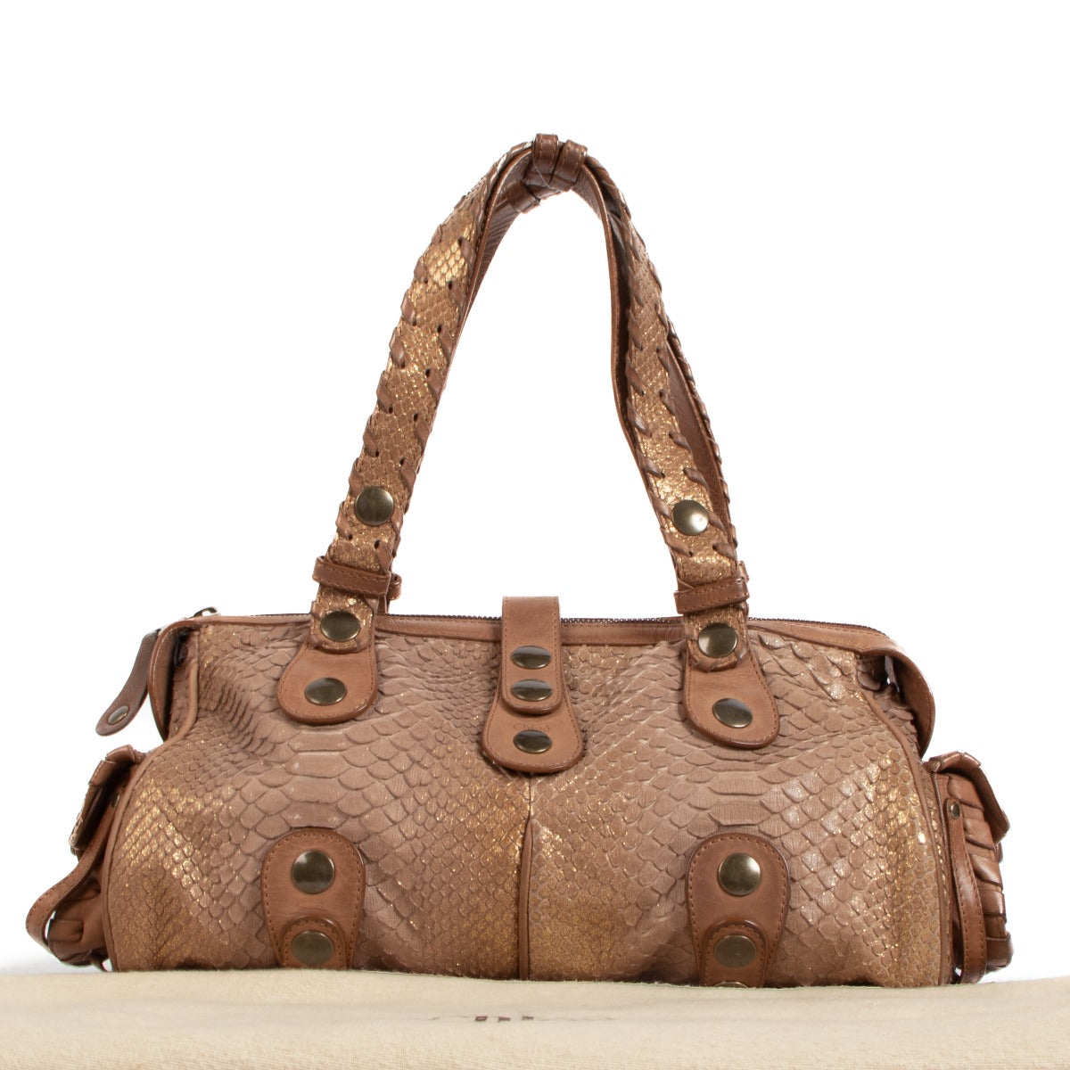 shop 100% authentic second hand Chloé Brown Python Silverado Bag on Labellov.com