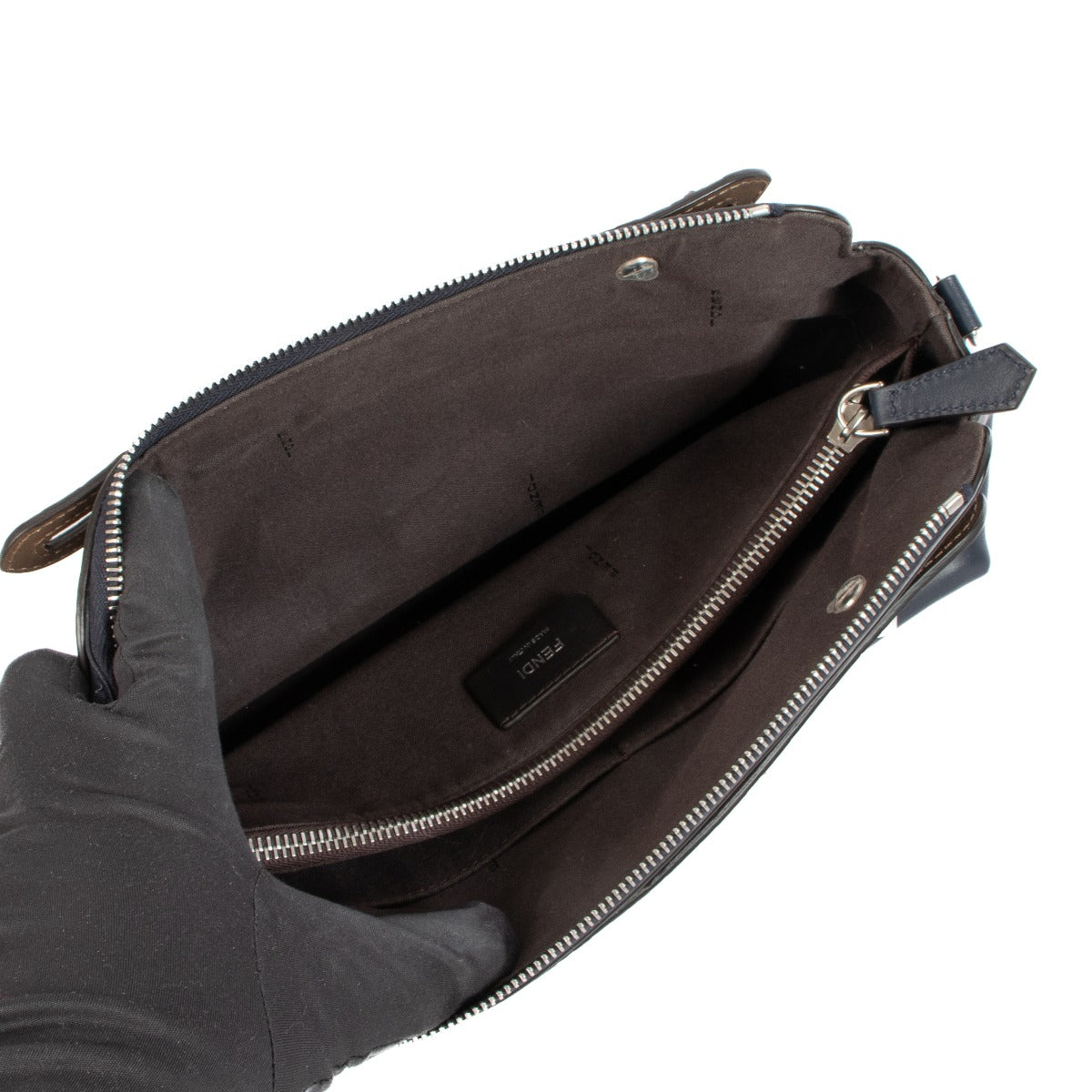 Fendi By The Way Medium Blue Leather Boston Bag