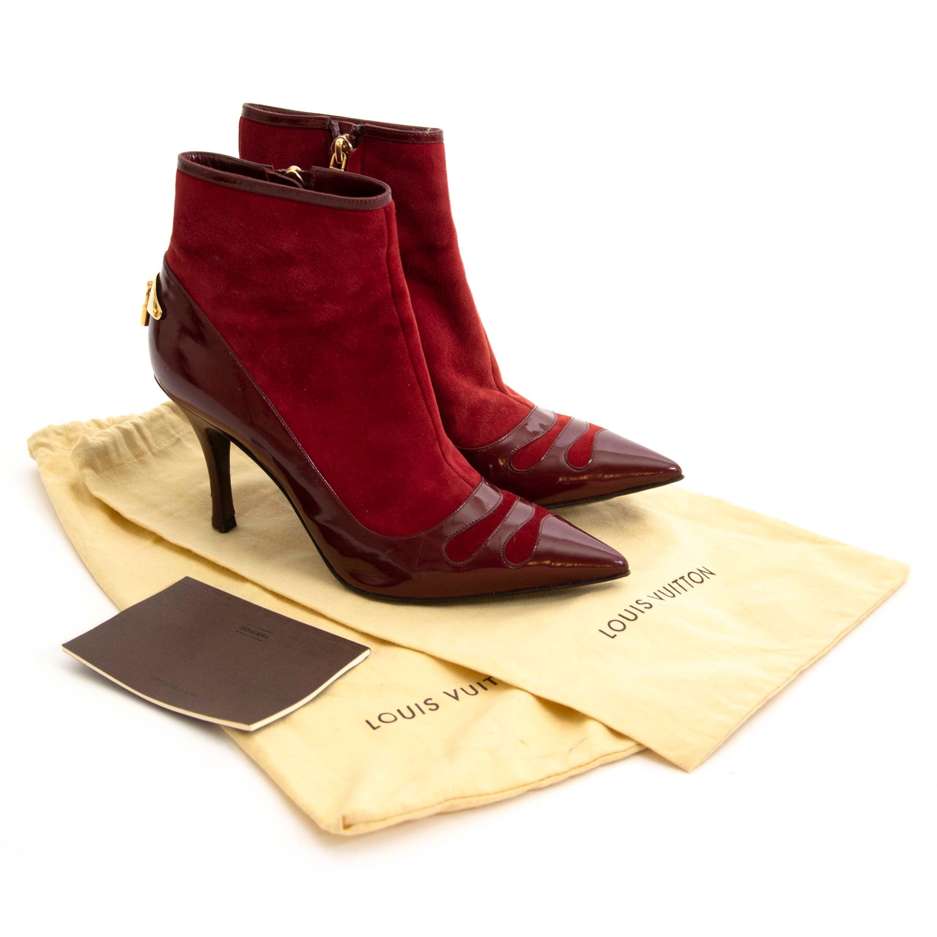 Louis Vuitton Burgundy Ankle Boots - Size 36,5