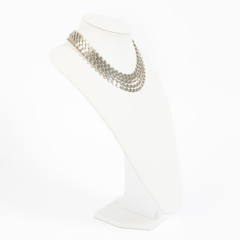 Hermès Sterling Silver Confettis 5 Rangs Necklace