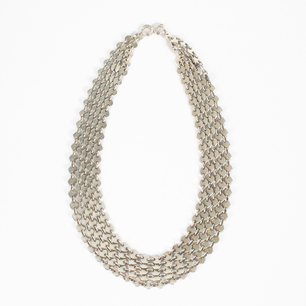 Hermès Sterling Silver Confettis 5 Rangs Necklace