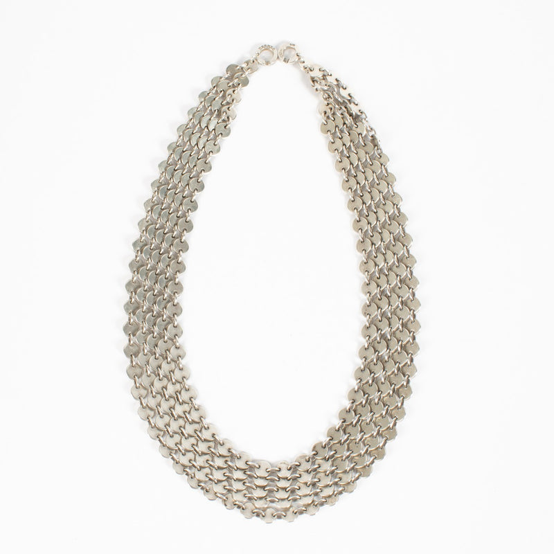 Hermès Sterling Silver Confettis 5 Rangs Necklace